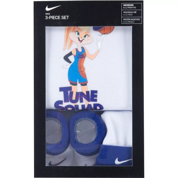 Nike Baby Space Jam Onesie Bootie Hat 3 Piece Set - Picture 2 of 6